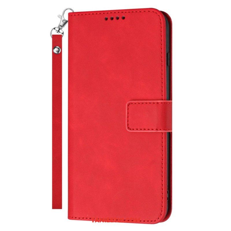 Etui Folio do Samsung Galaxy S23 Ultra 5G z Łańcuch Pasek W Stylu Vintage