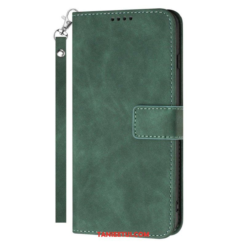 Etui Folio do Samsung Galaxy S23 Ultra 5G z Łańcuch Pasek W Stylu Vintage