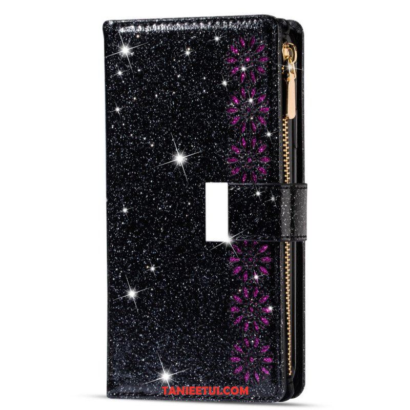 Etui Folio do Samsung Galaxy Z Fold 3 5G Portfel Cekinowy Portfel Zapinany Na Zamek