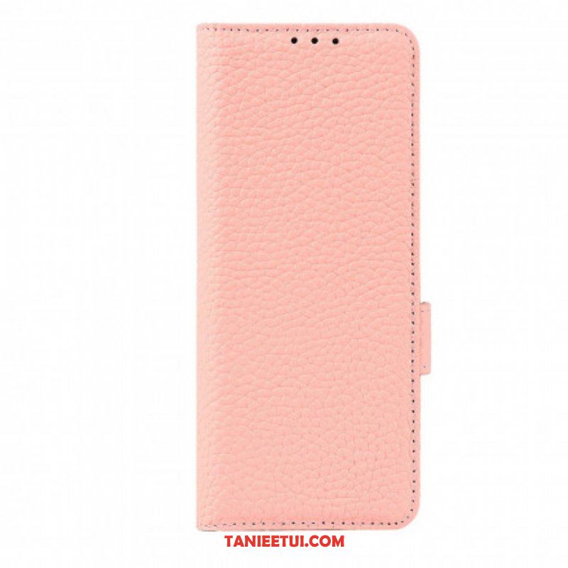 Etui Folio do Samsung Galaxy Z Fold 3 5G Prawdziwa Skóra Litchi