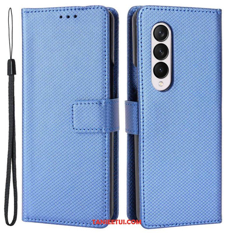 Etui Folio do Samsung Galaxy Z Fold 4 z Łańcuch Diamentowy Pasek