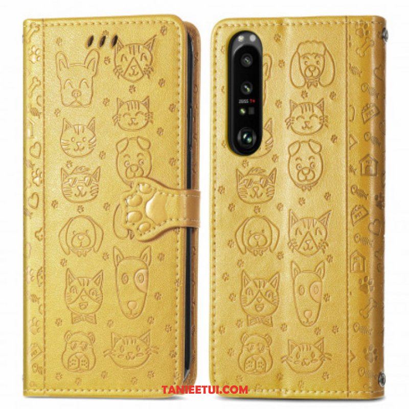 Etui Folio do Sony Xperia 1 III Animowane Zwierzęta