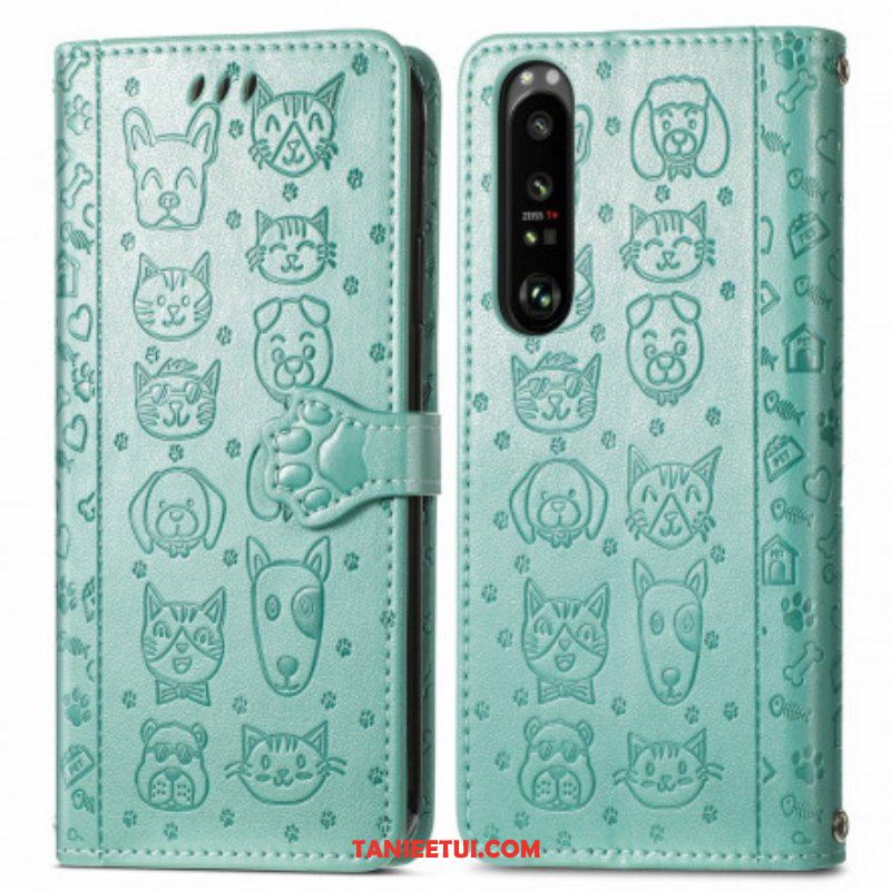 Etui Folio do Sony Xperia 1 III Animowane Zwierzęta