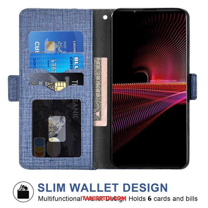 Etui Folio do Sony Xperia 1 IV Dżinsy Z Obrotowym Uchwytem Na Karty