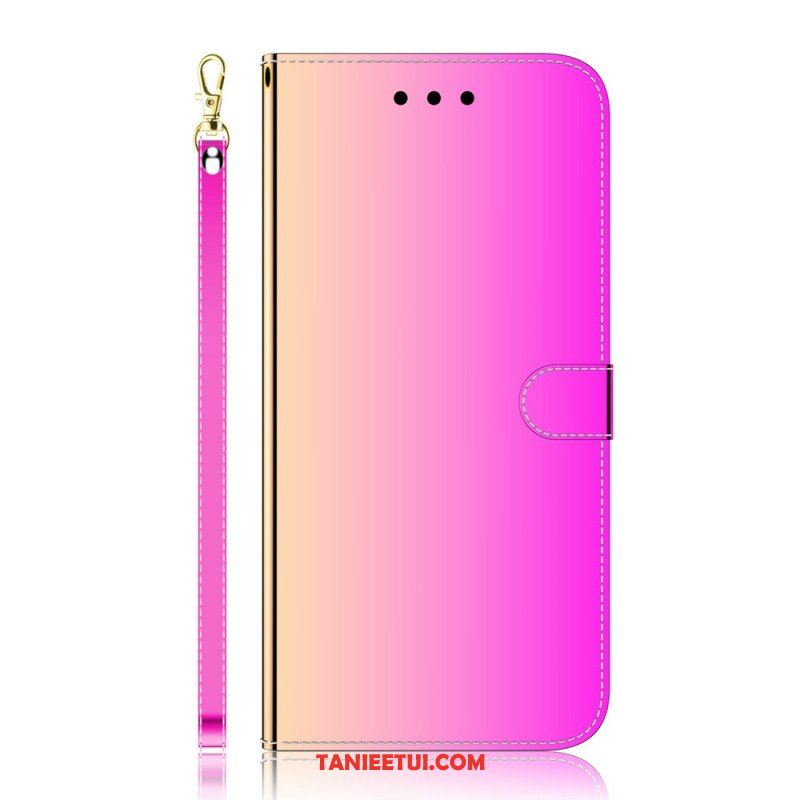 Etui Folio do Sony Xperia 1 IV z Łańcuch Lustrzany Pasek Ze Sztucznej Skóry