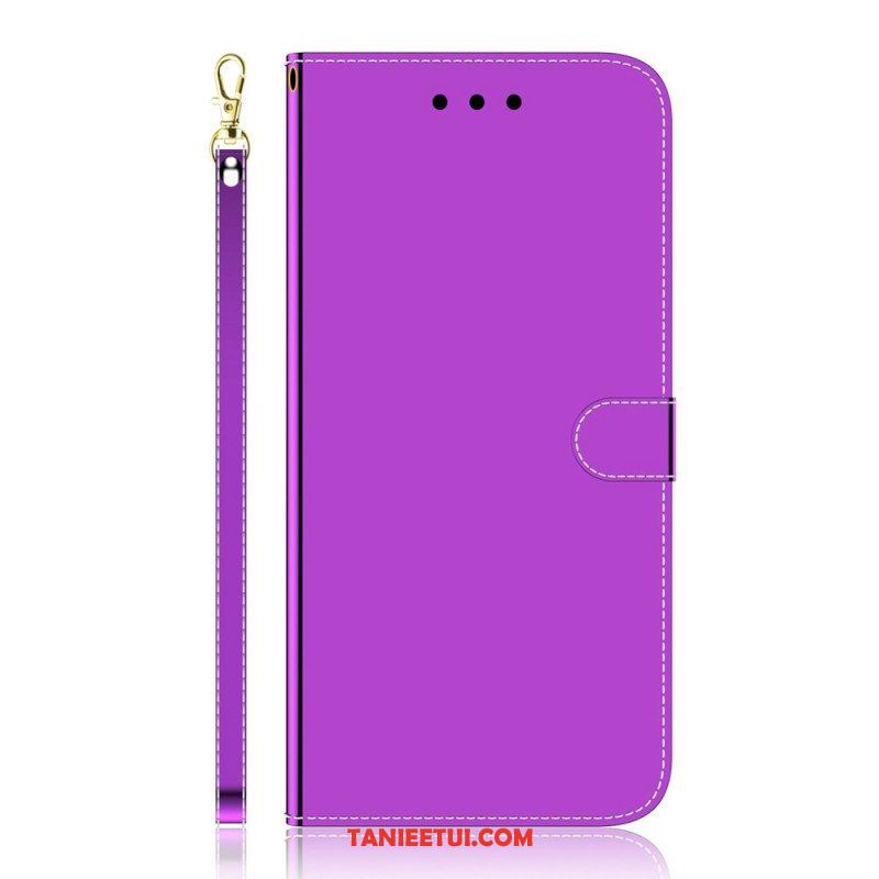 Etui Folio do Sony Xperia 1 IV z Łańcuch Lustrzany Pasek Ze Sztucznej Skóry