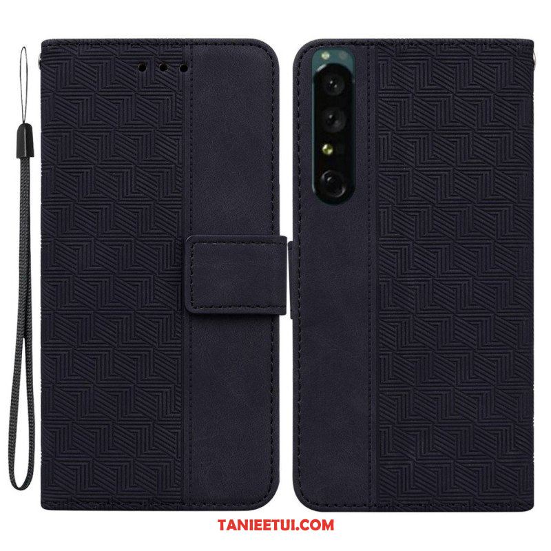 Etui Folio do Sony Xperia 1 IV z Łańcuch Pasiasty Wzór