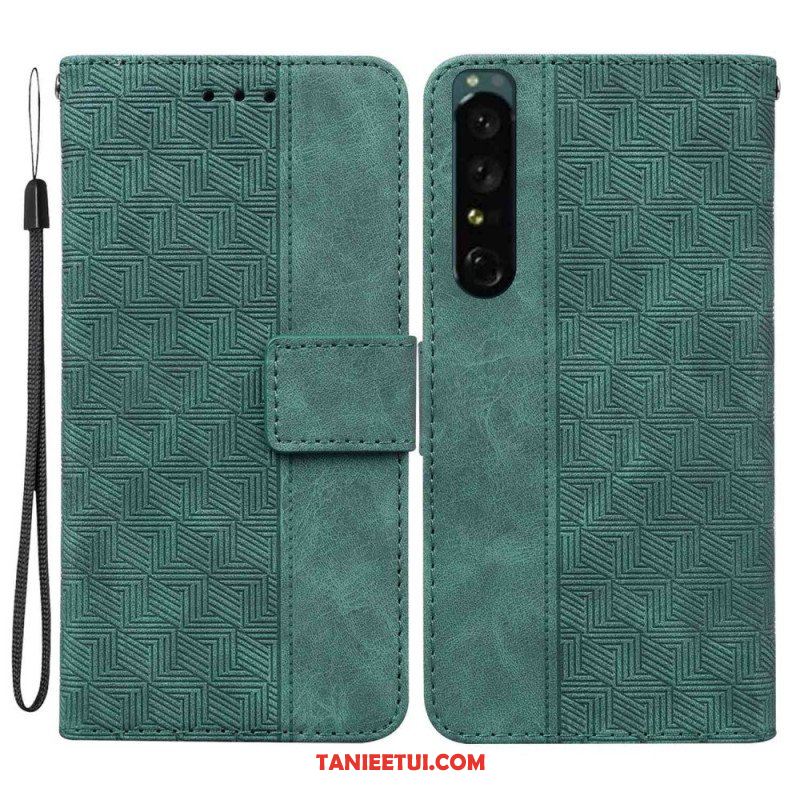 Etui Folio do Sony Xperia 1 IV z Łańcuch Pasiasty Wzór