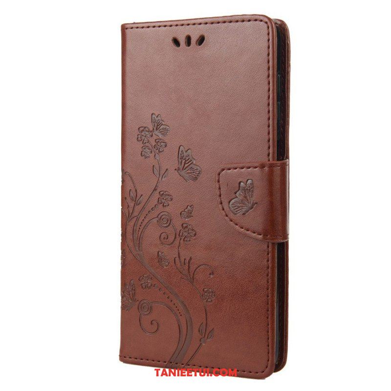 Etui Folio do Sony Xperia 10 IV Kwiaty I Motyle