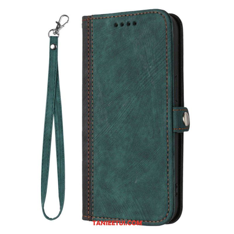 Etui Folio do Sony Xperia 5 IV Dwukolorowy Z Paskiem