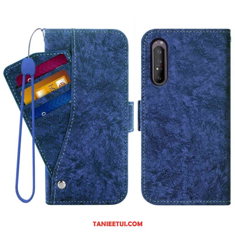 Etui Folio do Sony Xperia 5 IV Obrotowy Uchwyt Na Karty W Stylu Vintage