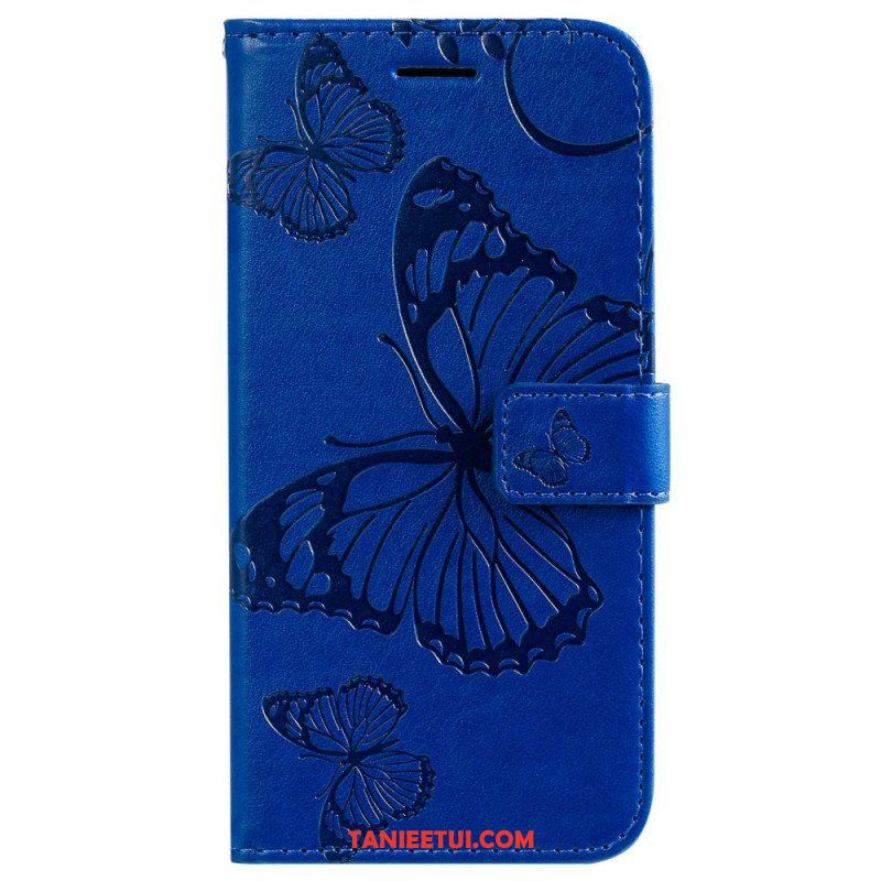 Etui Folio do Sony Xperia 5 IV z Łańcuch Gigantyczne Motyle Paskowe