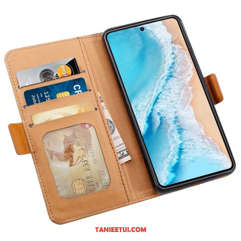 Etui Folio do Vivo X80 Pro Efekt Tkaniny I Skóry