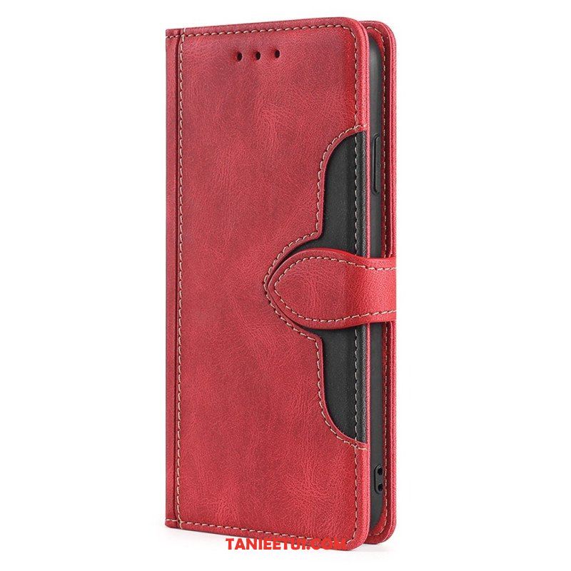 Etui Folio do Vivo Y16 Stylowa Dwukolorowa Sztuczna Skóra