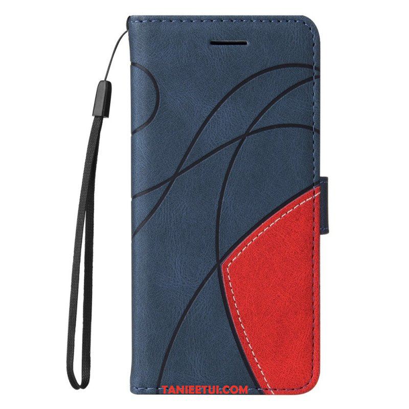 Etui Folio do Vivo Y16 z Łańcuch Dwukolorowy Pasek