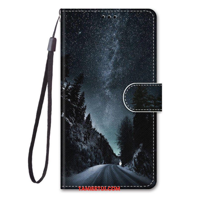 Etui Folio do Xiaomi 12 / 12X z Łańcuch Pasiaste Niebo