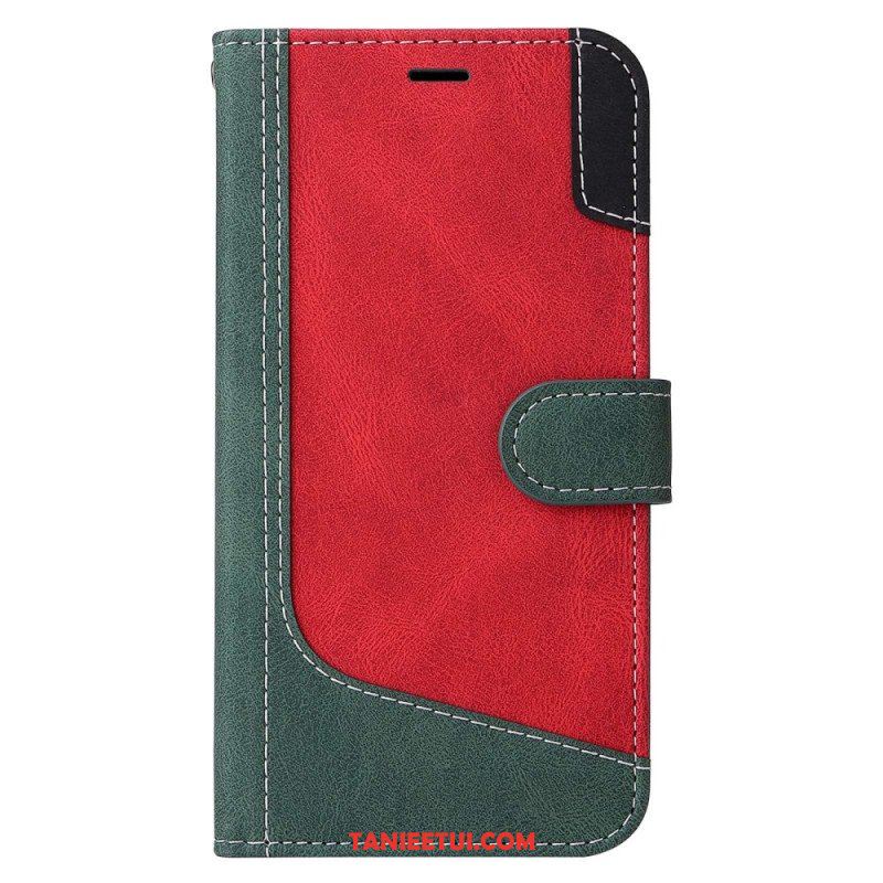 Etui Folio do Xiaomi 12 / 12X z Łańcuch Trójkolorowy Pasek