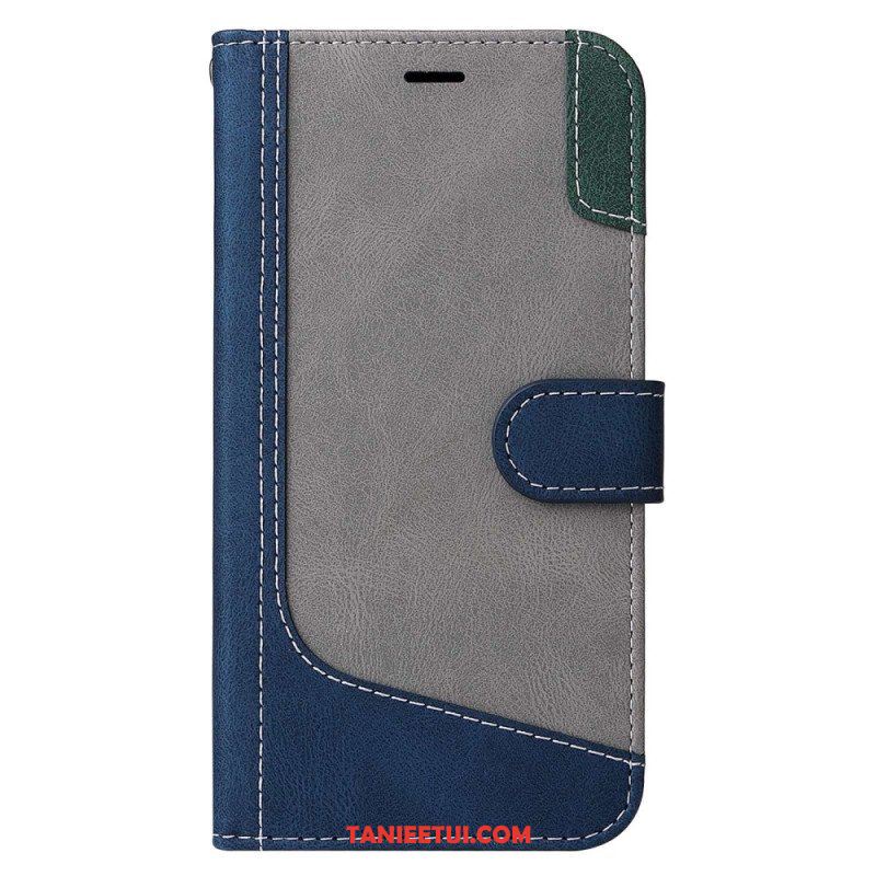 Etui Folio do Xiaomi 12 / 12X z Łańcuch Trójkolorowy Pasek