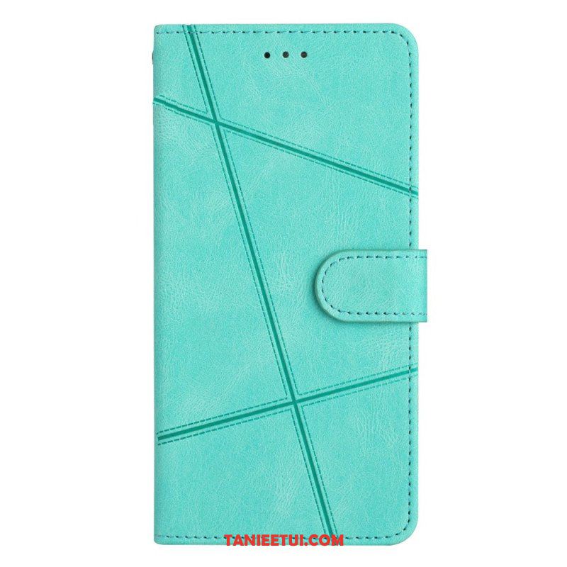 Etui Folio do Xiaomi 12 Lite z Łańcuch Linie Paska Z Efektem Skóry