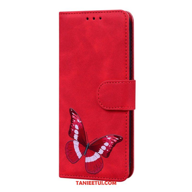 Etui Folio do Xiaomi 12 Pro Motyl Dotykający Skóry