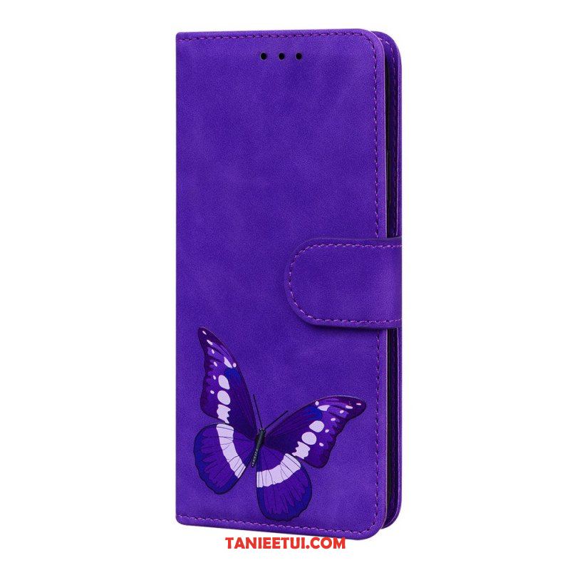 Etui Folio do Xiaomi 12 Pro Motyl Dotykający Skóry