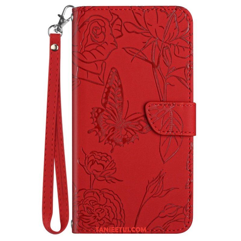 Etui Folio do Xiaomi 12T / 12T Pro Motyle Z Smyczą