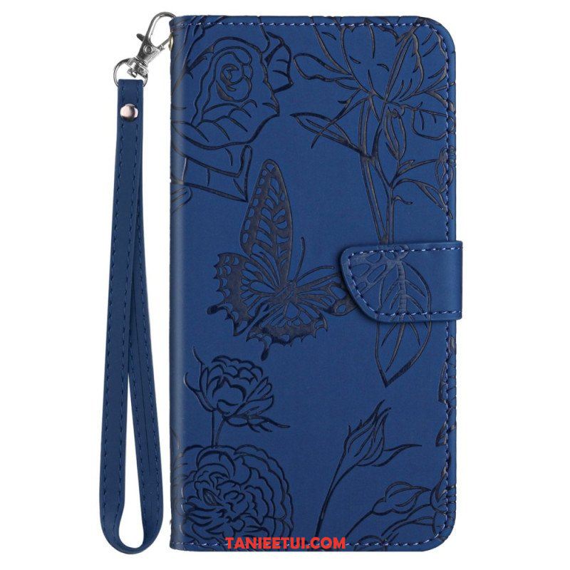 Etui Folio do Xiaomi 12T / 12T Pro Motyle Z Smyczą