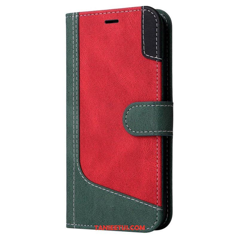 Etui Folio do Xiaomi 12T / 12T Pro z Łańcuch Trójkolorowy Pasek