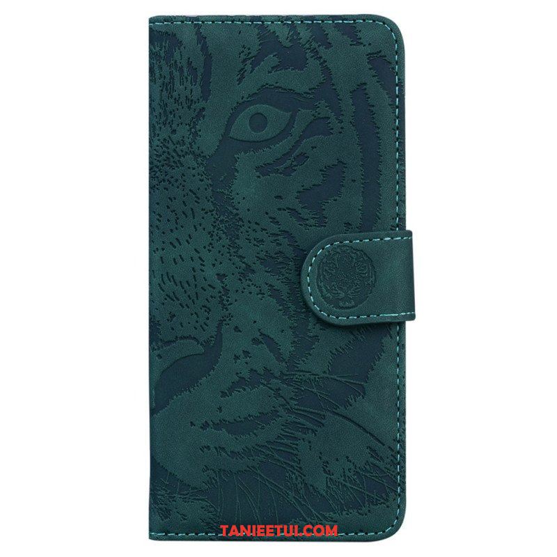 Etui Folio do Xiaomi 13 Pro z Łańcuch Paskowaty Nadruk Tygrysa