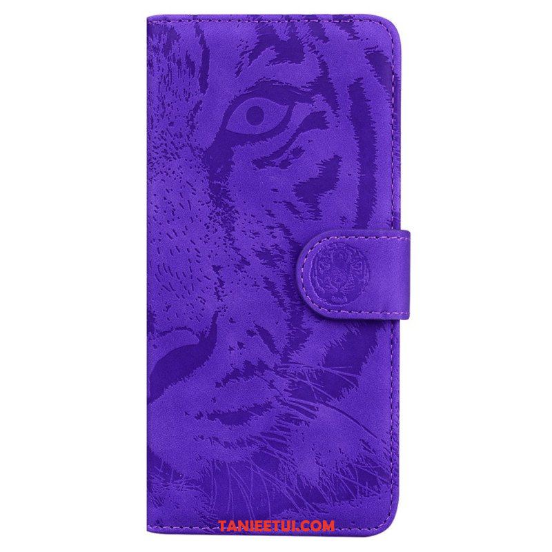 Etui Folio do Xiaomi 13 Pro z Łańcuch Paskowaty Nadruk Tygrysa