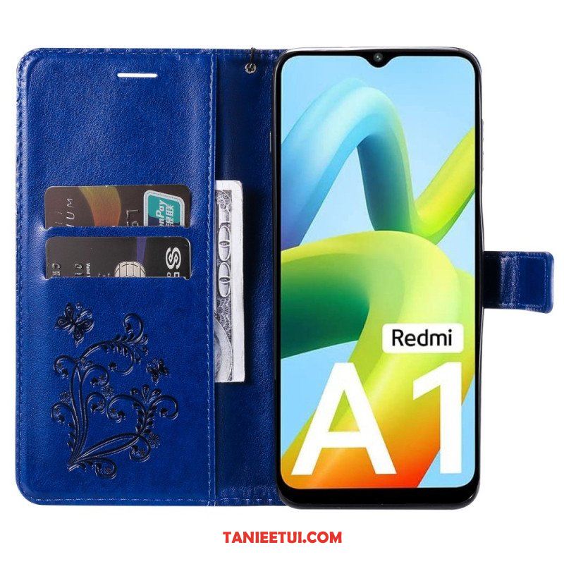 Etui Folio do Xiaomi Redmi A1 z Łańcuch Gigantyczne Motyle Paskowe