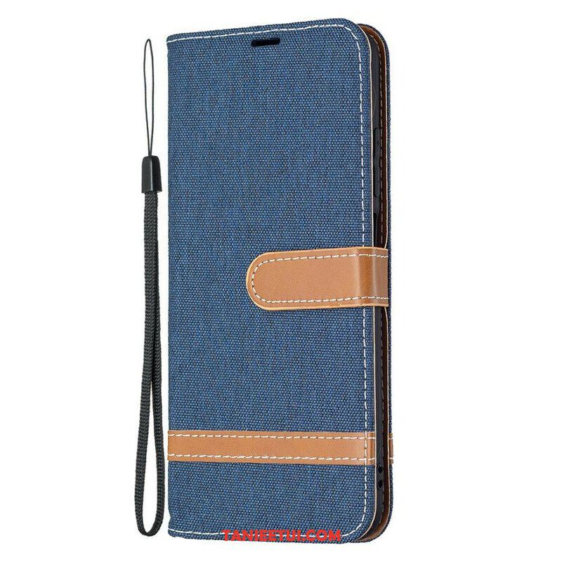 Etui Folio do Xiaomi Redmi Note 10 5G z Łańcuch Tkanina Paska