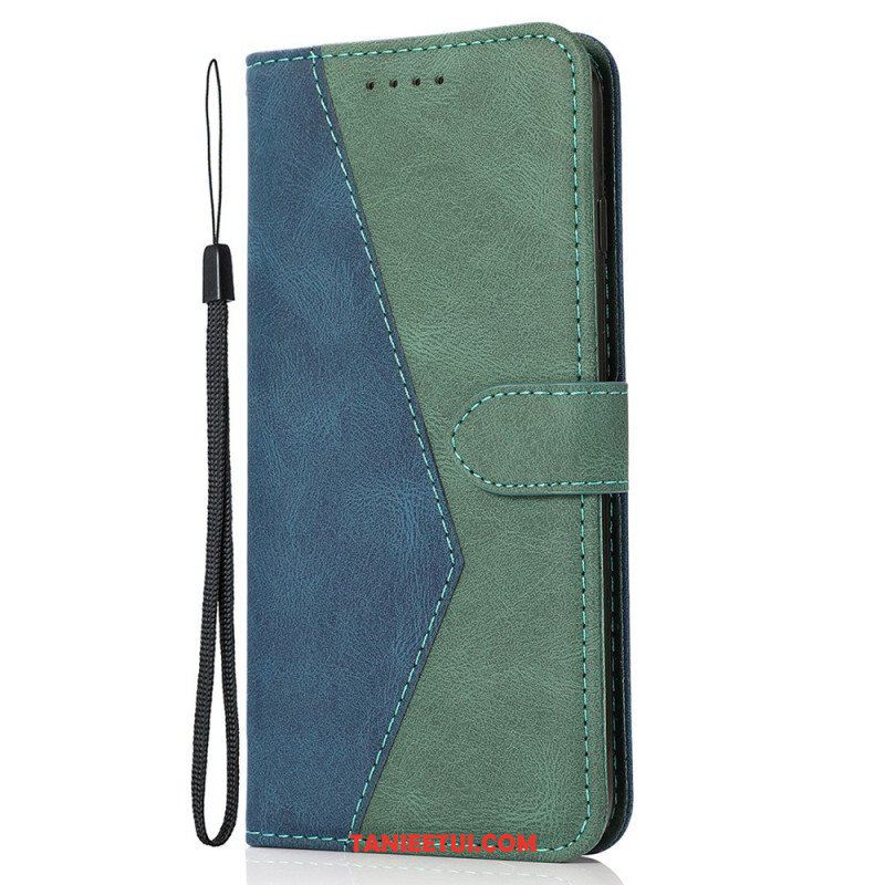 Etui Folio do Xiaomi Redmi Note 10 Pro Dwukolorowa Trójkątna Sztuczna Skóra