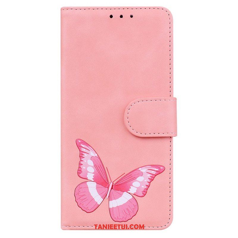 Etui Folio do Xiaomi Redmi Note 10 Pro Motyl Dotykający Skóry