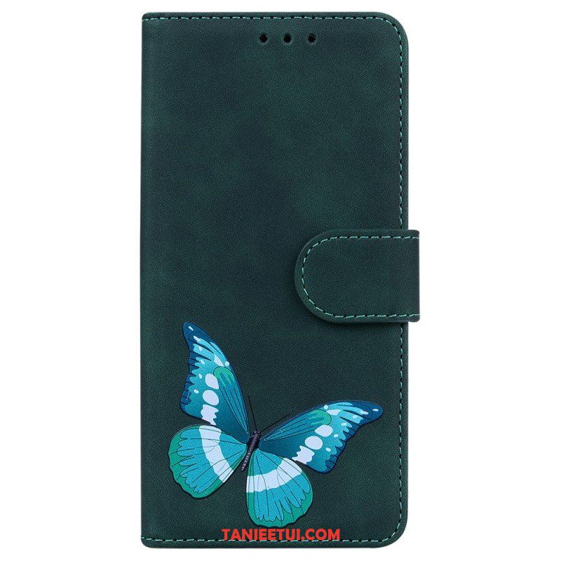 Etui Folio do Xiaomi Redmi Note 10 Pro Motyl Dotykający Skóry