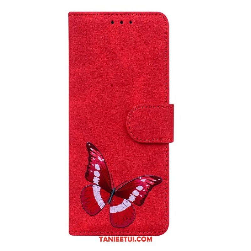 Etui Folio do Xiaomi Redmi Note 11 / 11S Motyl Dotykający Skóry