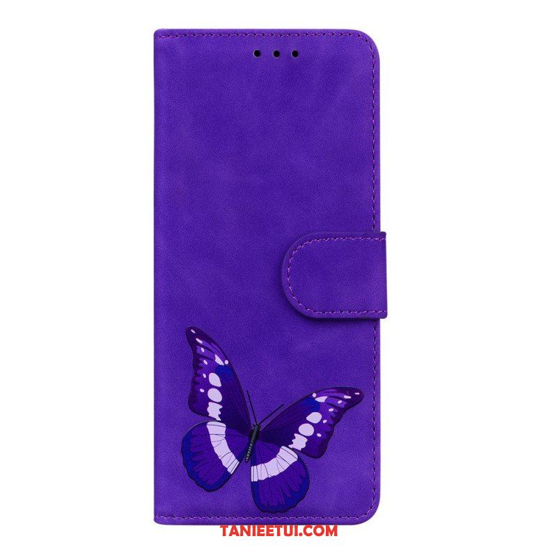 Etui Folio do Xiaomi Redmi Note 11 / 11S Motyl Dotykający Skóry