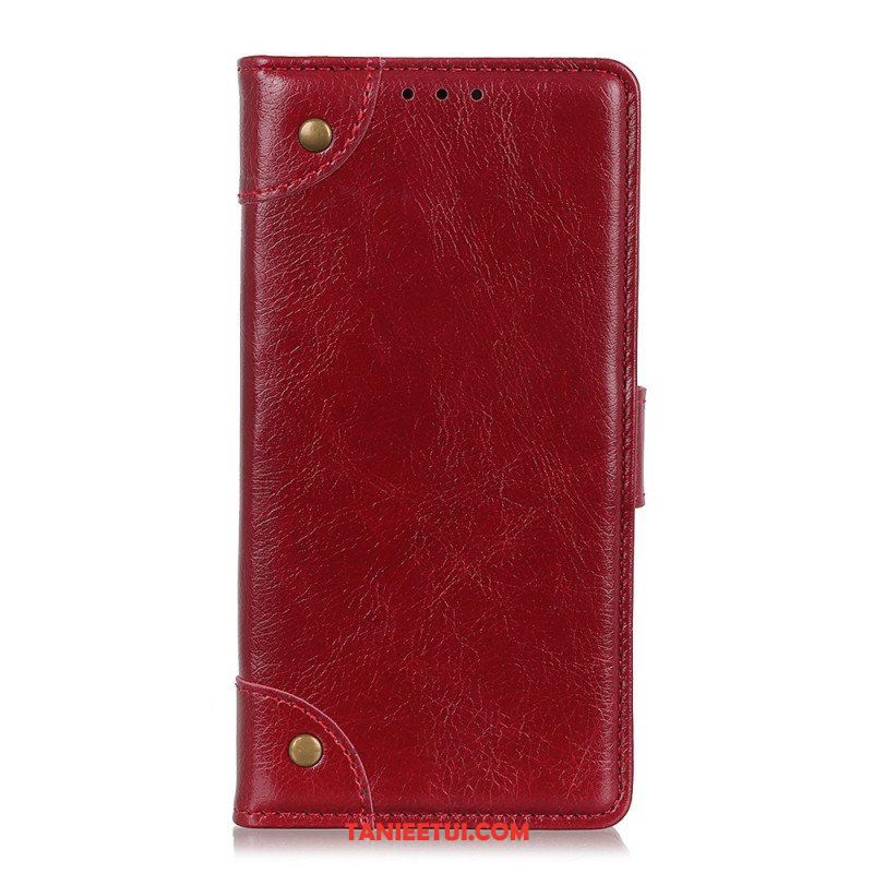 Etui Folio do Xiaomi Redmi Note 11 Pro / 11 Pro 5G Nity W Stylu Vintage Ze Skóry Nappa