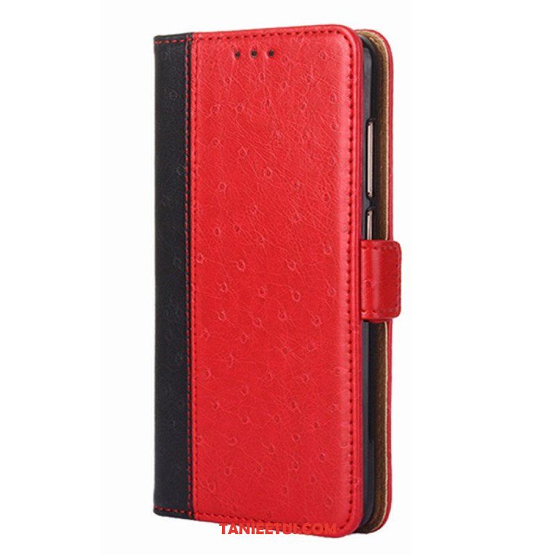 Etui Folio do Xiaomi Redmi Note 11 Pro / 11 Pro 5G Tekstura Skóry Strusia