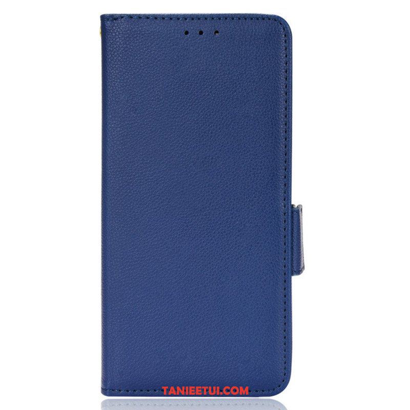 Etui Folio do Xiaomi Redmi Note 11 Pro Plus 5G Podwójne Zapięcie Ze Skóry Litchi