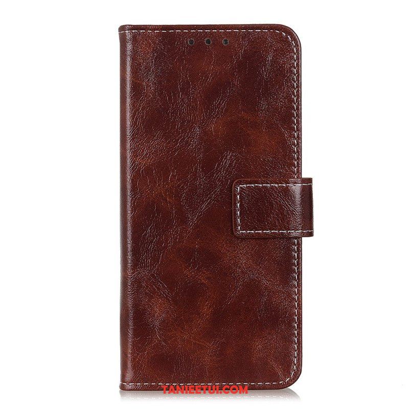 Etui Folio do Xiaomi Redmi Note 12 4G Lakierowana Z Widocznymi Szwami