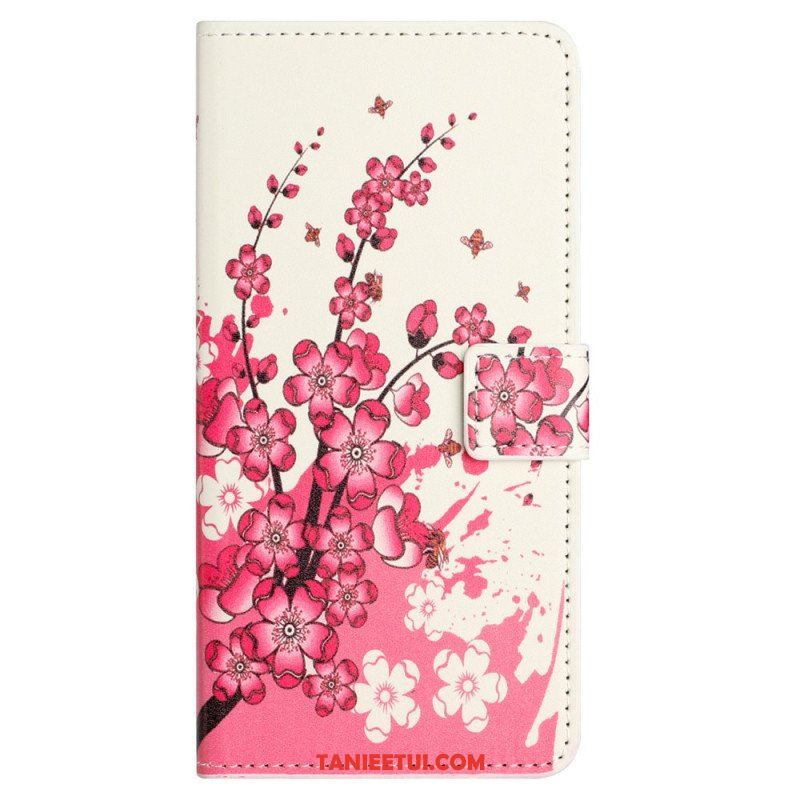 Etui Folio do Xiaomi Redmi Note 12 4G Tropikalne Kwiaty