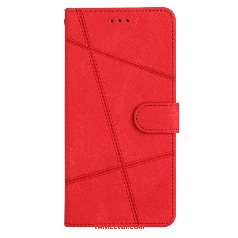 Etui Folio do Xiaomi Redmi Note 12 4G z Łańcuch Geometryczne Paski