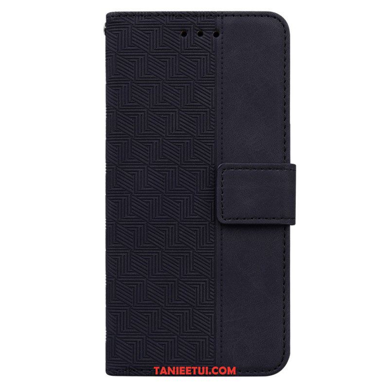 Etui Folio do Xiaomi Redmi Note 12 4G z Łańcuch Pasiasty Wzór