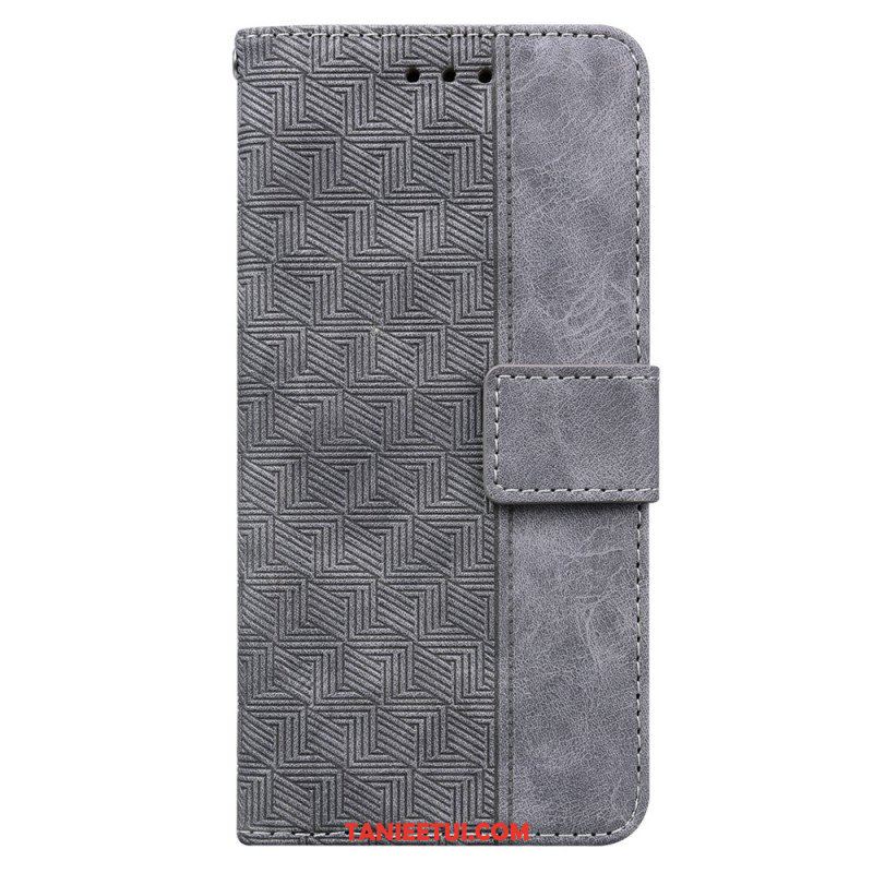 Etui Folio do Xiaomi Redmi Note 12 4G z Łańcuch Pasiasty Wzór