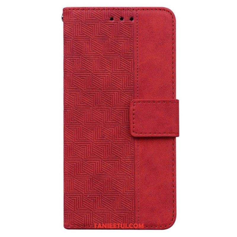 Etui Folio do Xiaomi Redmi Note 12 4G z Łańcuch Pasiasty Wzór