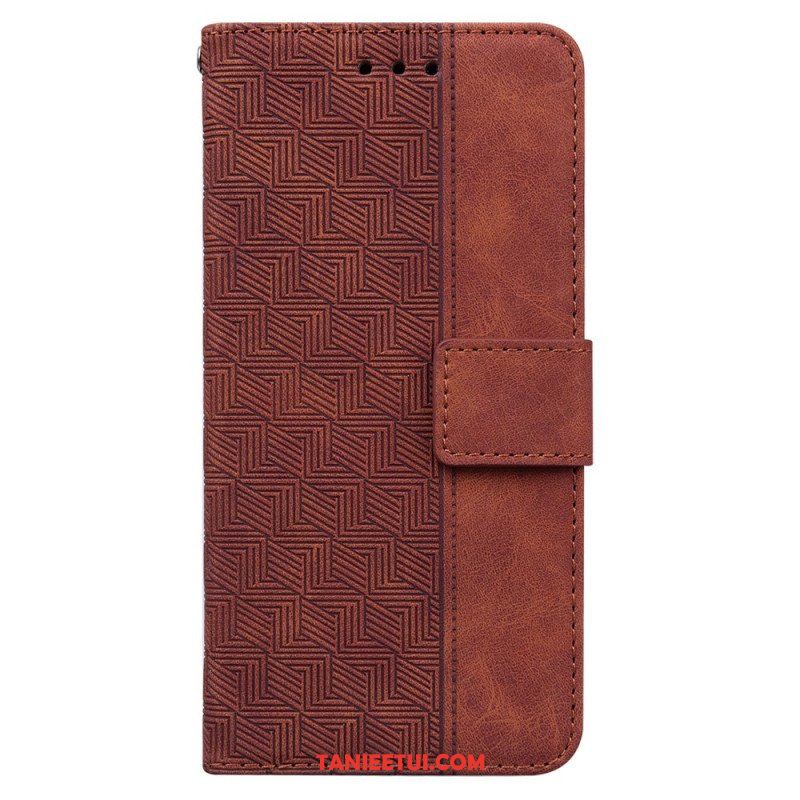 Etui Folio do Xiaomi Redmi Note 12 4G z Łańcuch Pasiasty Wzór