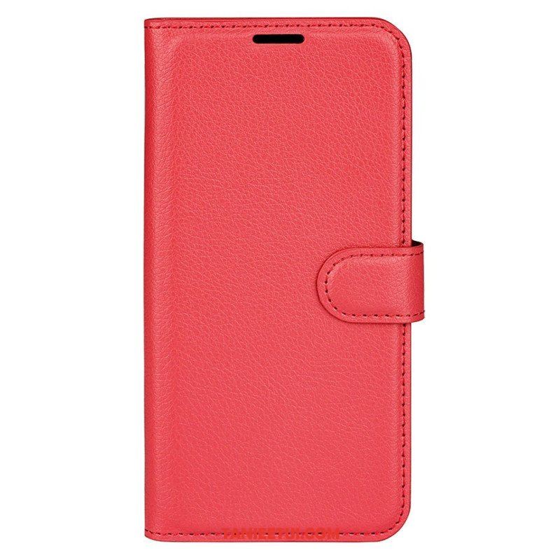 Etui Folio do Xiaomi Redmi Note 12 5G Klasyczny Efekt Skóry Liczi