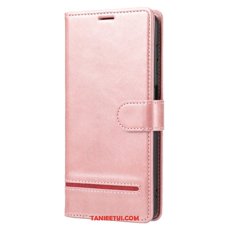 Etui Folio do Xiaomi Redmi Note 12 5G Liniowy Efekt Skóry