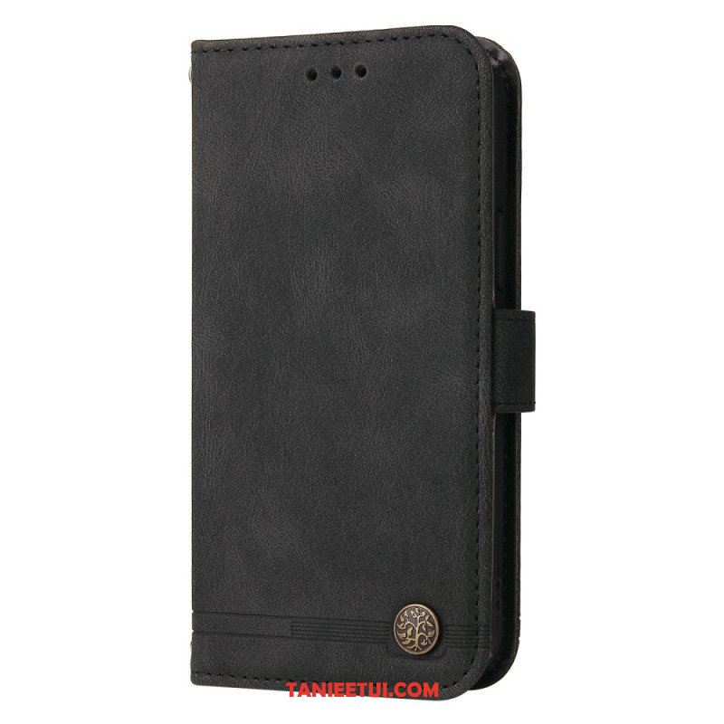 Etui Folio do Xiaomi Redmi Note 12 5G Skórzany Styl Z Ozdobnym Nitem